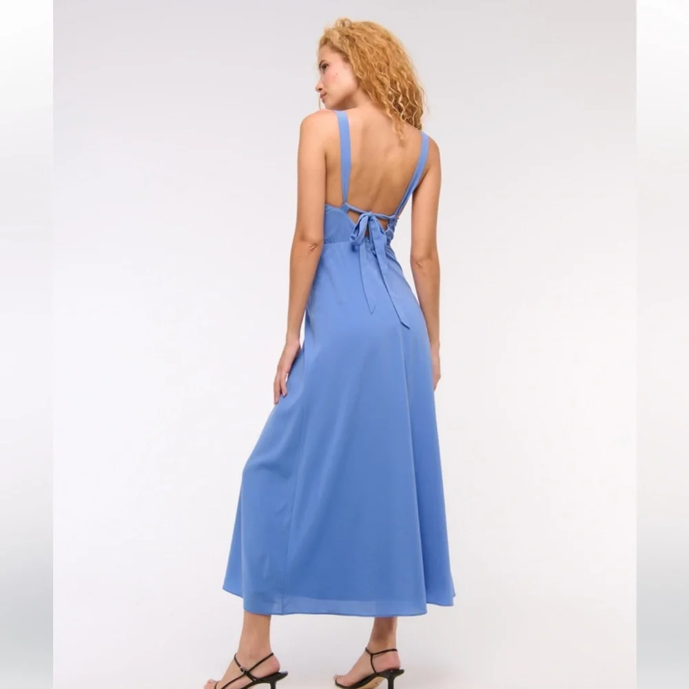 Abercrombie & Fitch Blue Maxi Dress Sz-L